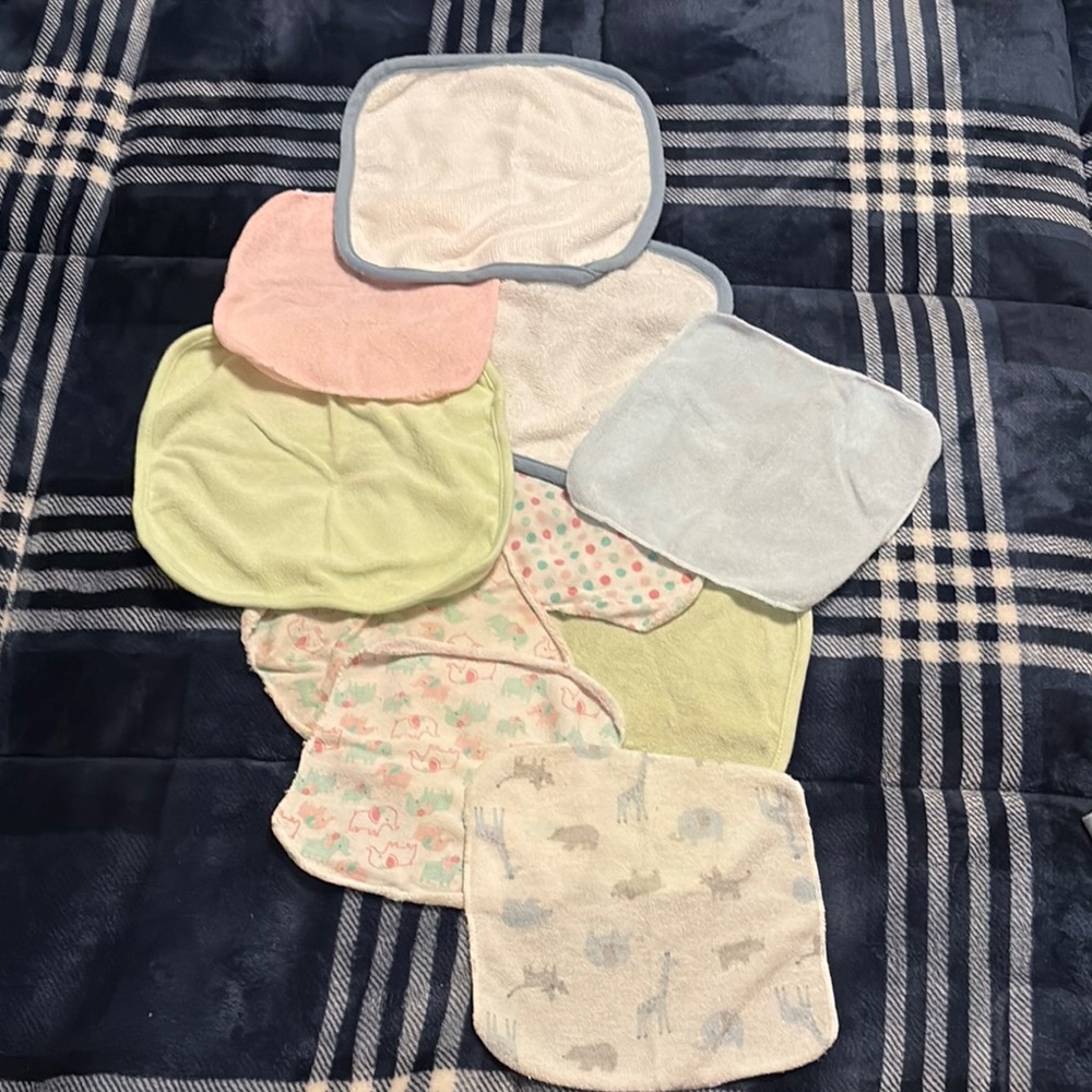Assorted Baby Washcloths Set of 10 towels.